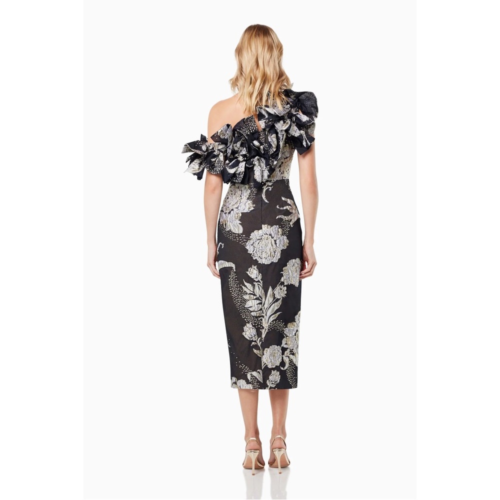Elliatt Black and Cream Floral Midi Dress - Picture 7 of 10